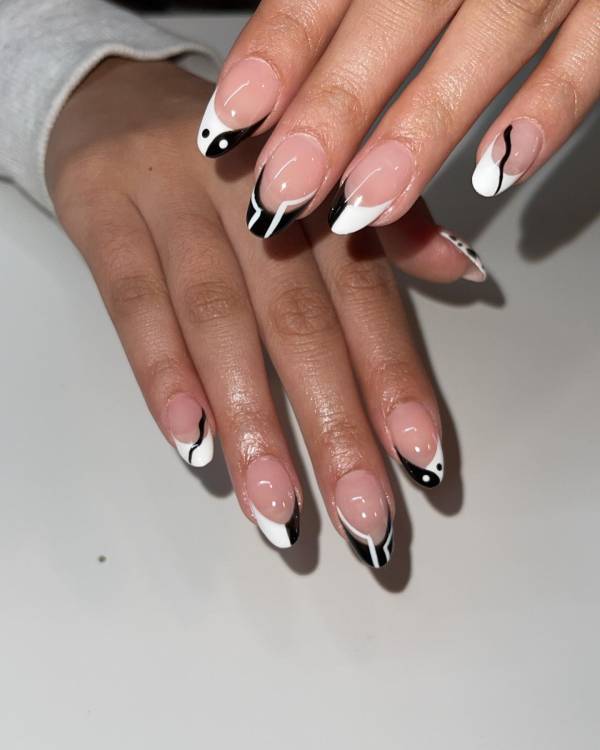 Stylish Black and White Nail Art Designs