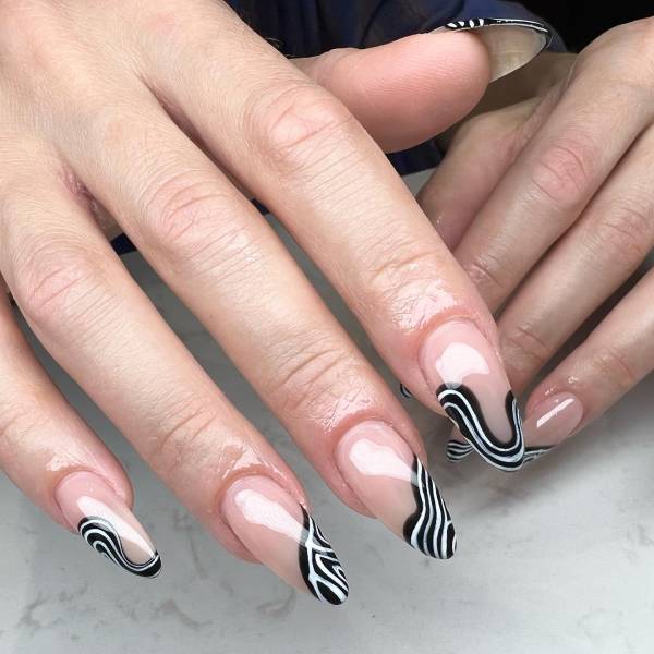 Stylish Black and White Nail Art Designs