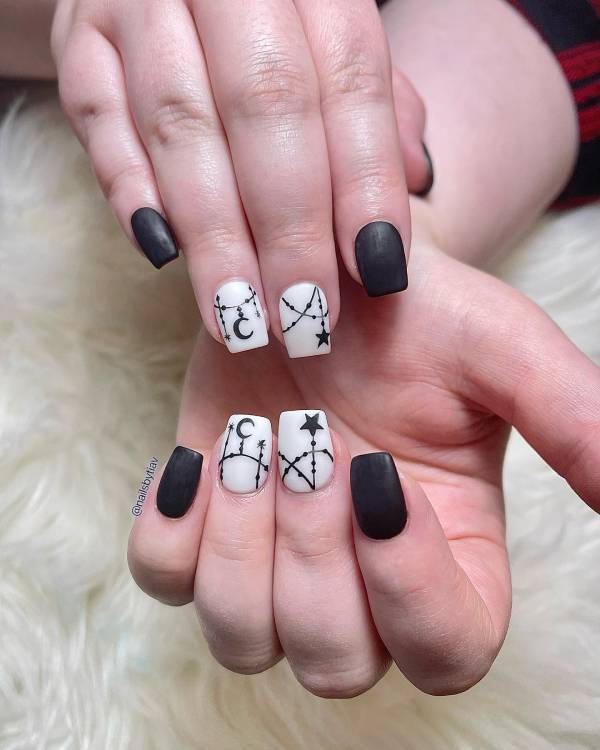 Stylish Black and White Nail Art Designs