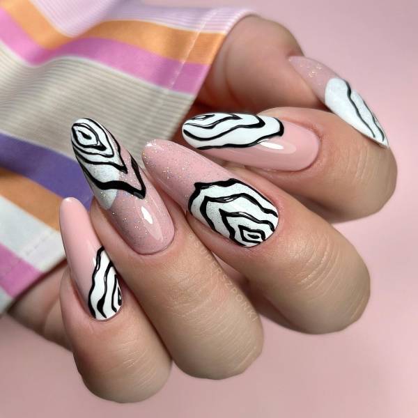 Stylish Black and White Nail Art Designs