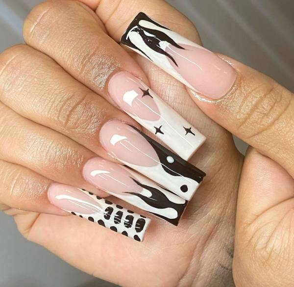 Stylish Black and White Nail Art Designs