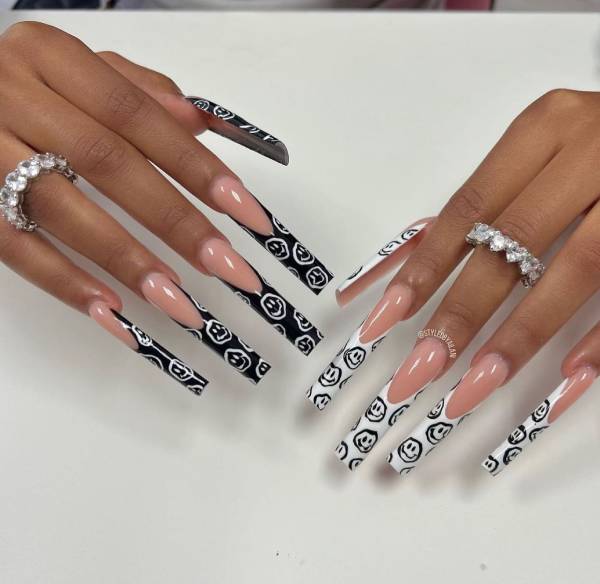 Stylish Black and White Nail Art Designs