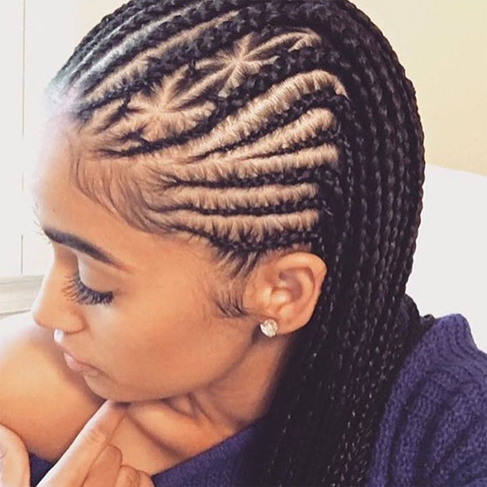 Braided hair with beautiful pattern 