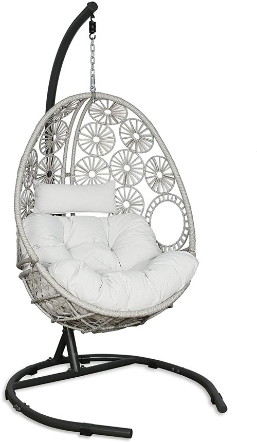 Furniture Outdoor Patio Wicker Hanging Basket Swing Chair Tear Drop Egg Chair
