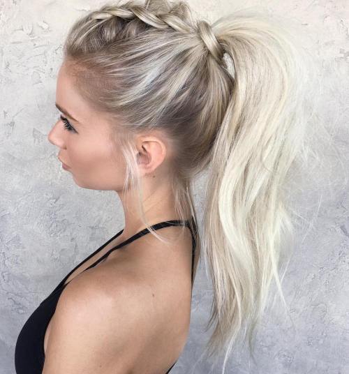 High Ponytail with Braids